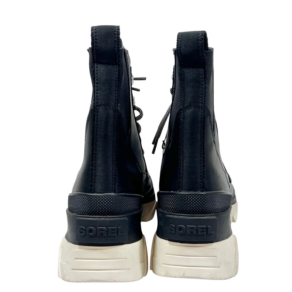 Sorel Brex Boot Lace Waterproof Boots Womens 8.5 Black White New - Picture 4 of 14